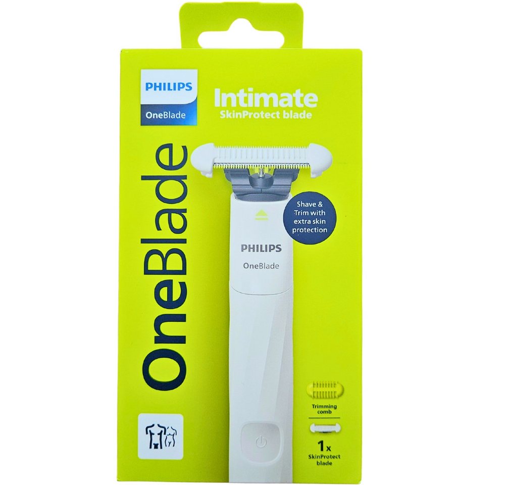 Philips Elektrorasierer OneBlade Intimate Men QP1924/20, Aufsätze: 2, 100% wasserdicht für Nass- und Trockenrasur mit SkinProtect-Klinge Philips Elektrorasierer OneBlade Intimate Men QP1924/20, Aufsätze: 2, 100% wasserdicht für Nass- und Trockenrasur mit SkinProtect-Klinge von Philips