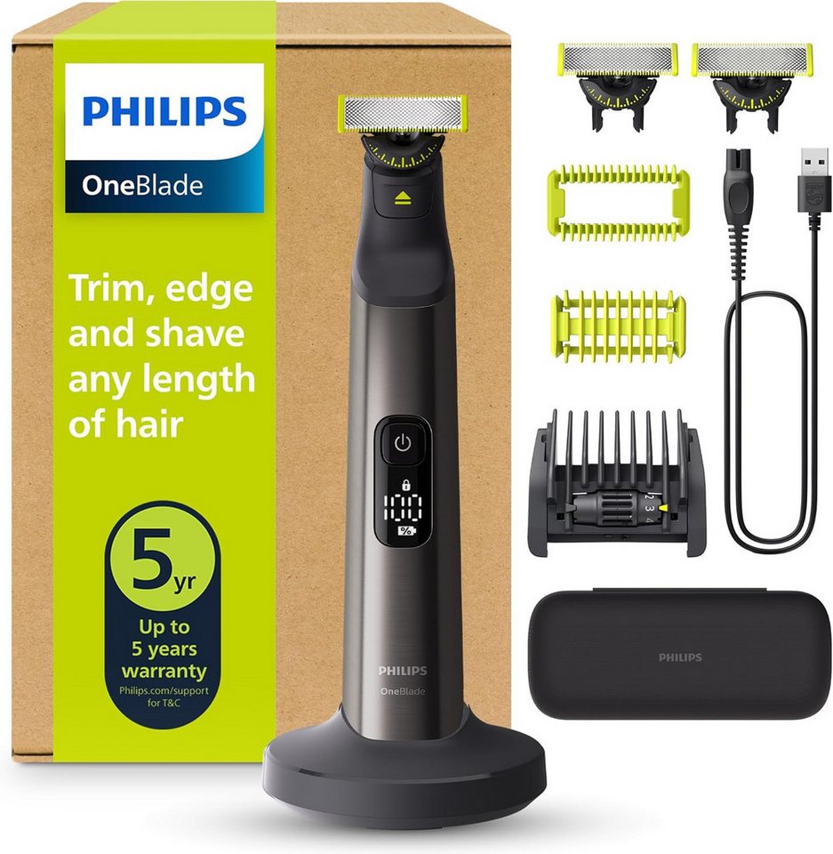 Philips Elektrorasierer OneBlade Pro 360 Face + Body QP6652/35 Nass-/Trockenrasierer Trimmer von Philips