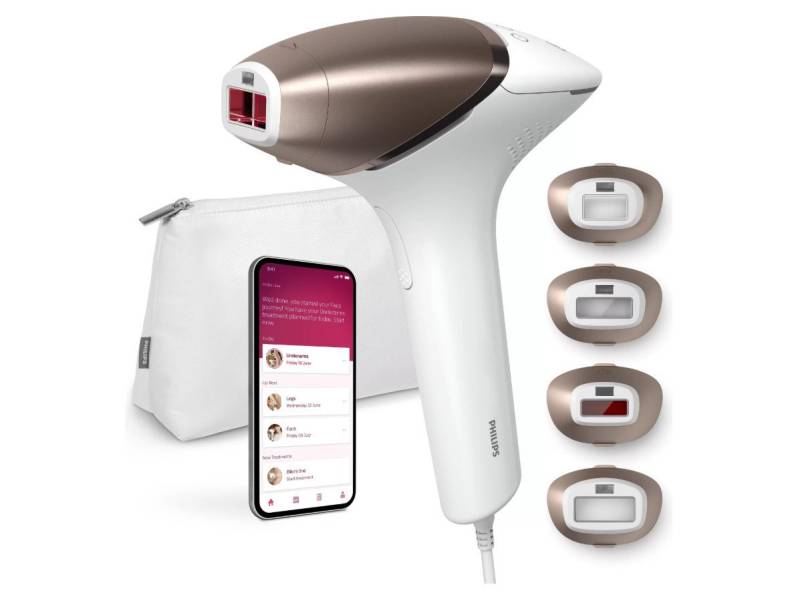 Philips IPL-Haarentferner Lumea 8000 Series BRI948/00, 450.000 Lichtimpulse, Hauttonsensor, 4 Aufsätze (Körper, Bikini, Achselhöhlen und Gesicht) von Philips