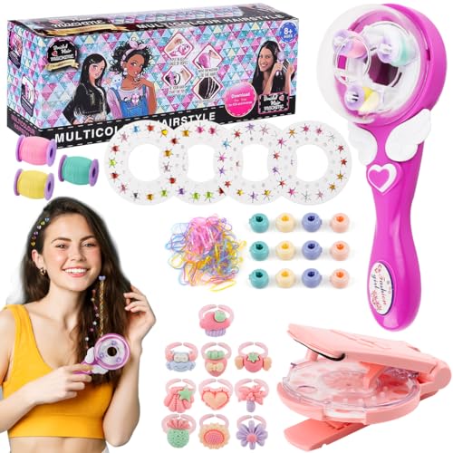 Philoctes Hair Bedazzler Kit, Automatic Hair Braider, Mädchen Haarstyling-Werkzeug mit 60 Haar-Edelsteinen, DIY Magic Hair Bling Styling Tools für Mädchen Geschenk von Philoctes