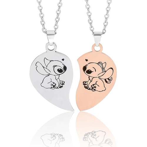 Philoctes Cartoon Halskette 2 Stück Anime Halskette, Mode Niedlich Silber Anime Halskette Schmuck, for Wife Girlfriend Mother Daughter Birthday Anniversary Valentine's Day Gifts von Philoctes