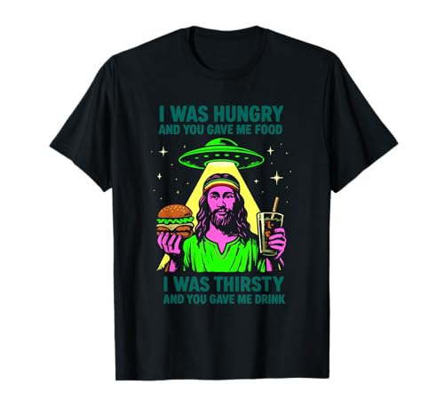 Chill Reggae Man Alien UFO - Retro Burger und Drink Art T-Shirt von Philosophical conversation starter Humor Art