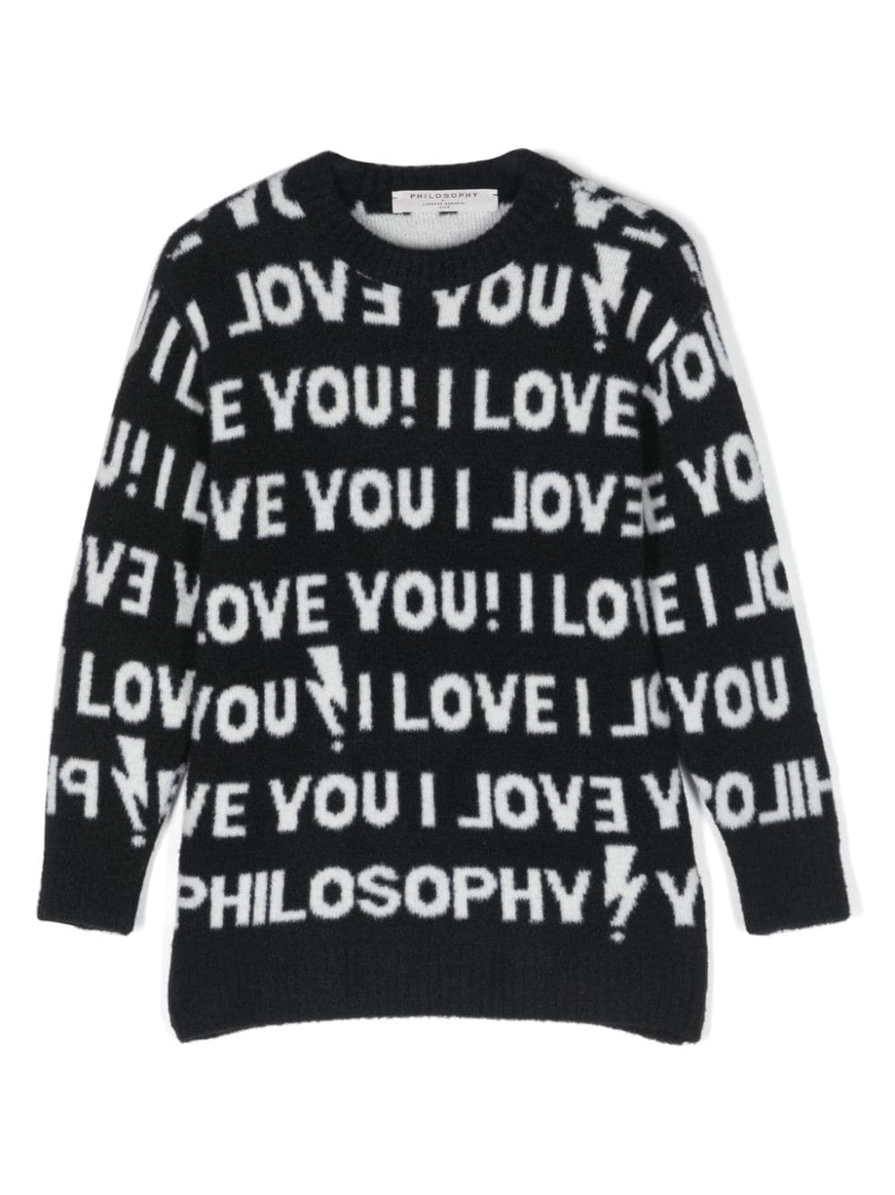 Philosophy Di Lorenzo Serafini Kids Pullover mit Jacquard-Schriftzug - Schwarz von Philosophy Di Lorenzo Serafini Kids