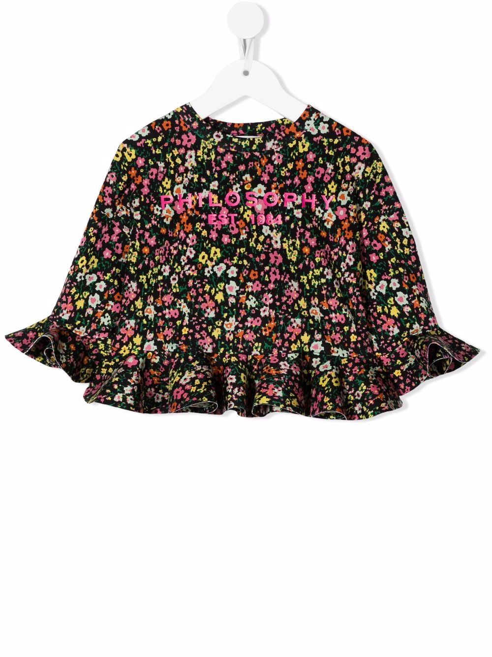 Philosophy Di Lorenzo Serafini Kids T-Shirt mit Blumenmuster - Schwarz von Philosophy Di Lorenzo Serafini Kids