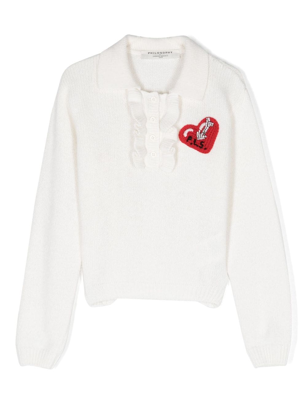 Philosophy Di Lorenzo Serafini Kids Pullover mit Herzmotiv - Nude von Philosophy Di Lorenzo Serafini Kids