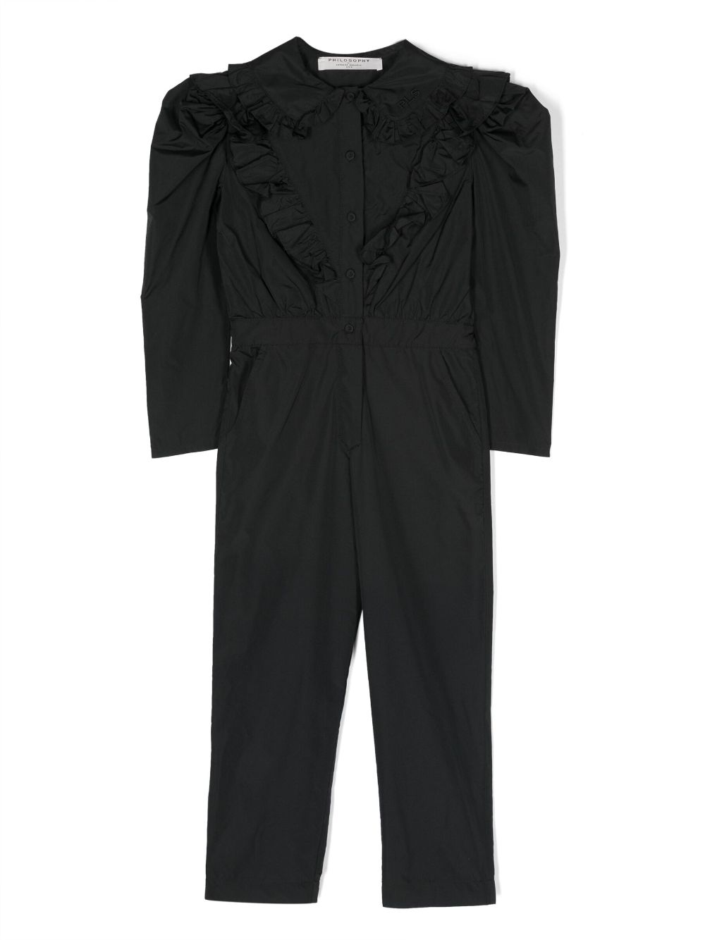 Philosophy Di Lorenzo Serafini Kids Jumpsuit mit Rüschen - Schwarz von Philosophy Di Lorenzo Serafini Kids