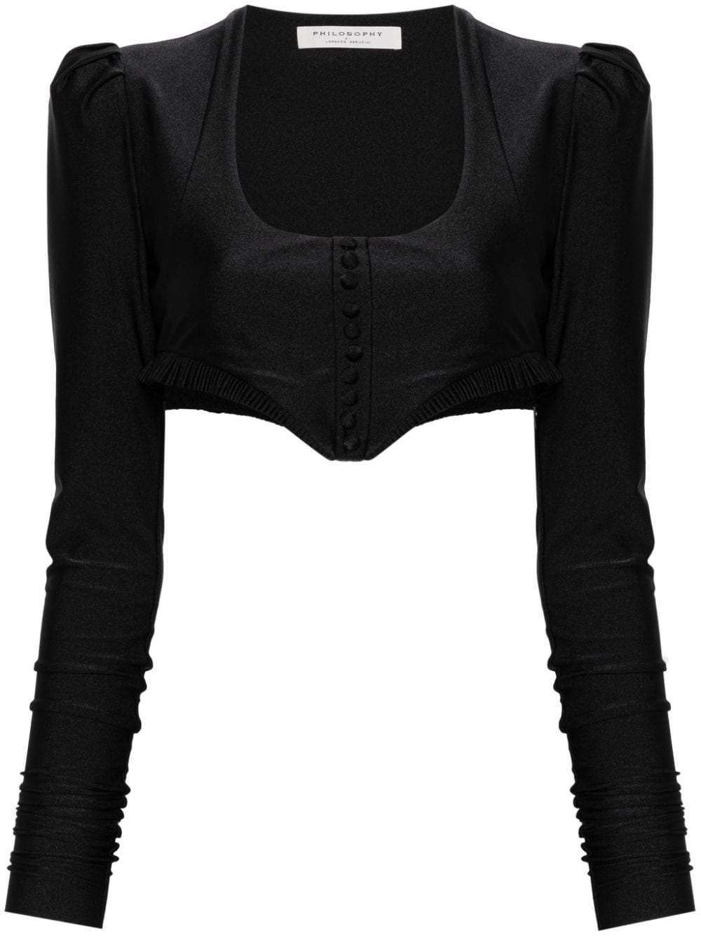 Philosophy Di Lorenzo Serafini Cropped-Top mit Falten - Schwarz von Philosophy Di Lorenzo Serafini