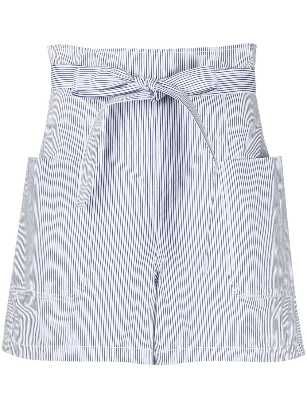 Philosophy Di Lorenzo Serafini Gestreifte High-Waist-Shorts - Blau von Philosophy Di Lorenzo Serafini