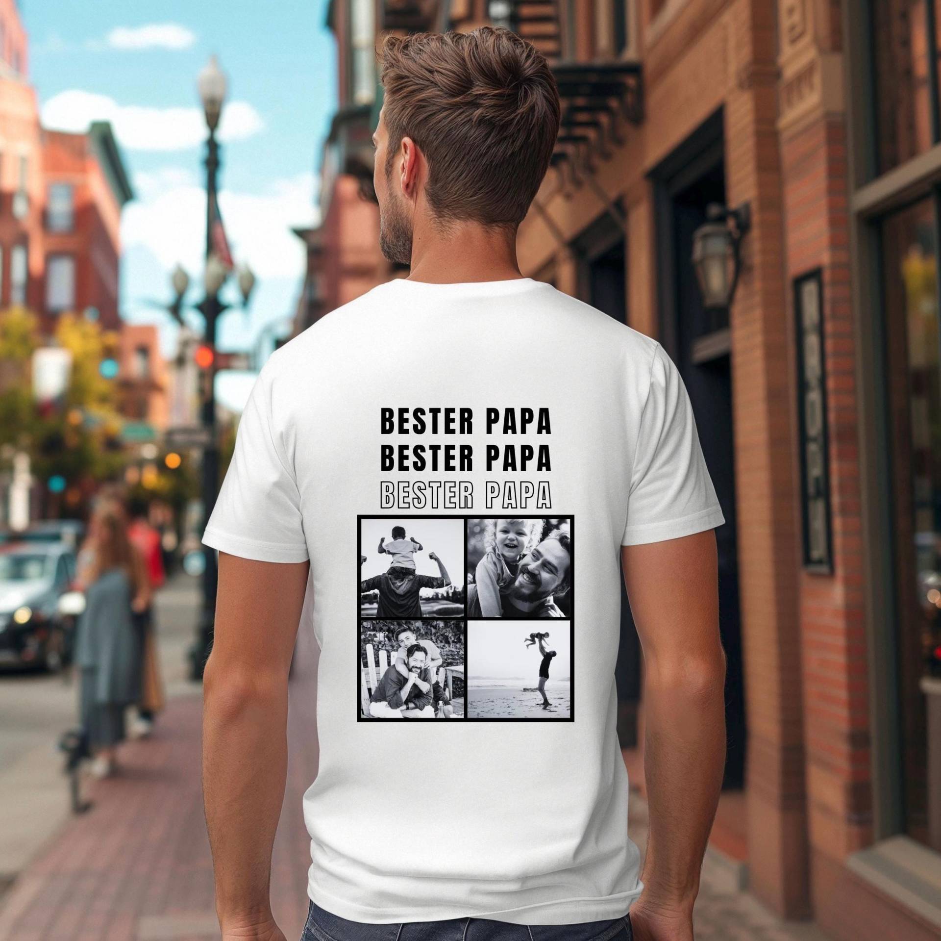 Bester Papa T-Shirt Mit Personalisierten Fotos Papa Tshirt Personalisiert Geschenkidee Vatertag von Philube