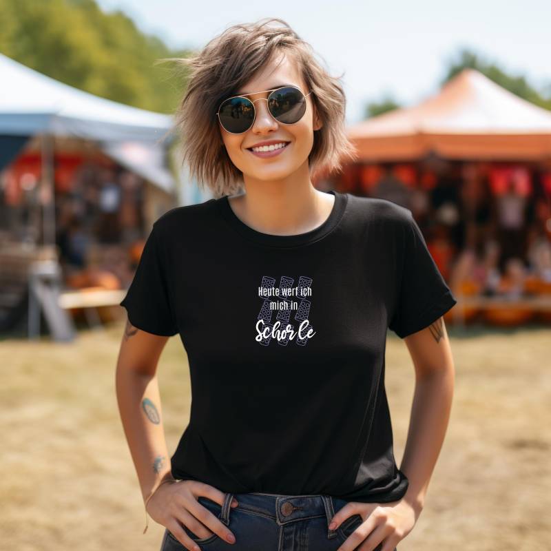 Unisex Pfalz T-Shirt Heute Werf Ich Mich in Schorle Lustiges Pfälzer Dialekt Shirt Mit Dubbe-Gläser Motiv Lila Pfalzliebe Geschenk von Philube