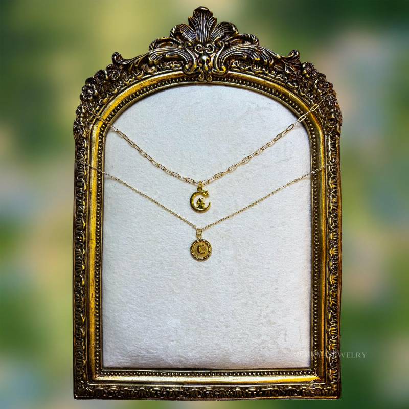 Handgemachte Gliederhalskette in Modell „Ayla" || 18K Halskette Und Anhänger Edle Kette Mit Mondanhänger Handmade Gift von PhinyaJewelry