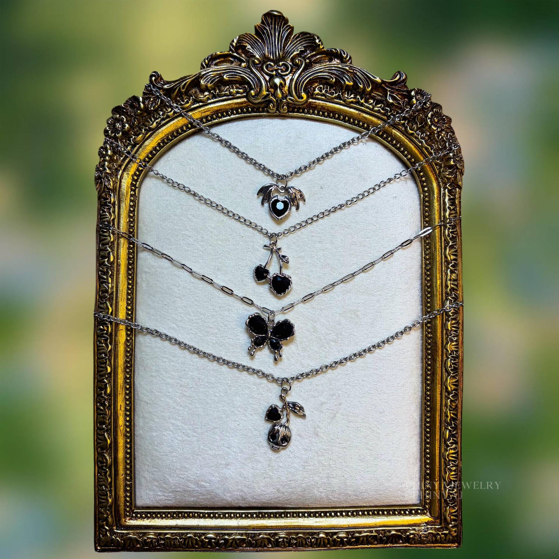 Handgemachte Gliederhalskette in Modell „Onyx I" || Stainless Steel Halskette Mit Anhängern Handmade Gift von PhinyaJewelry