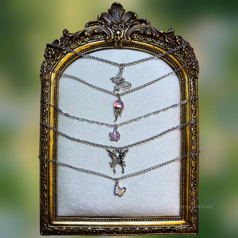 Handgemachte Gliederhalskette in Modell „Rosé Iv" || Stainless Steel Halskette Mit Anhängern Handmade Gift von PhinyaJewelry