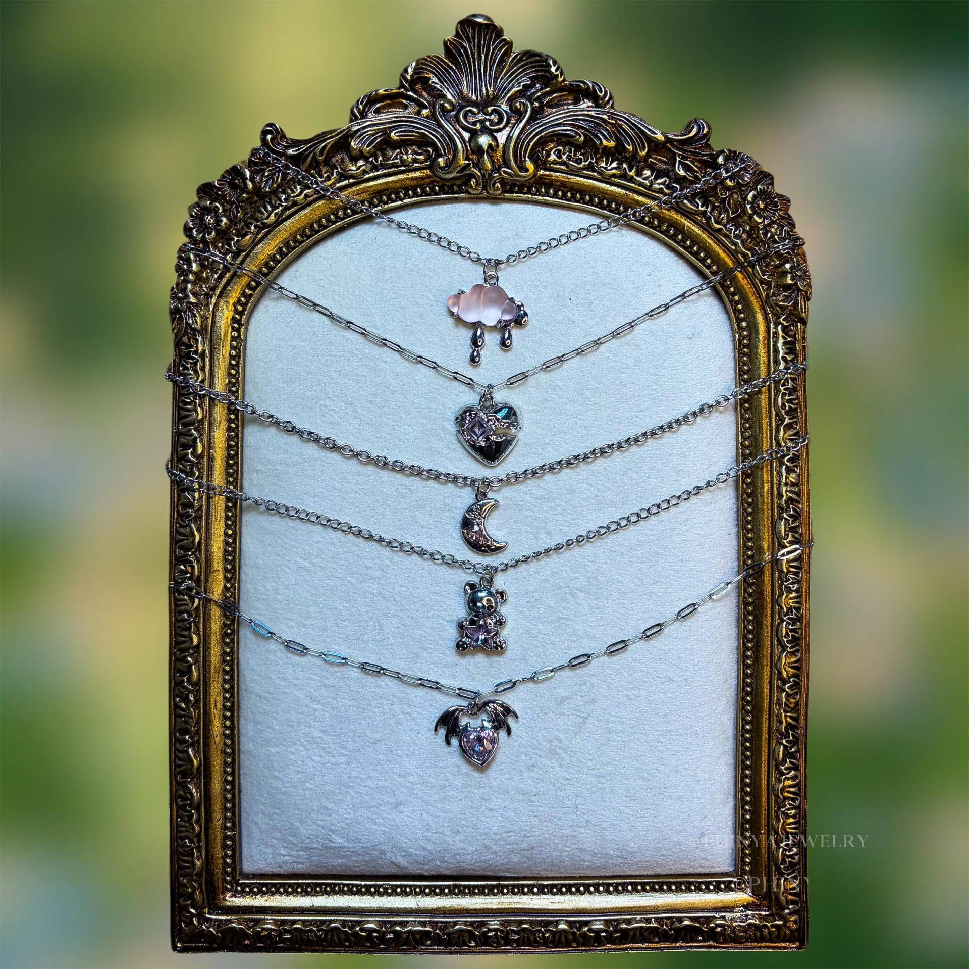 Handgemachte Gliederhalskette in Modell „Rosé Vii" || Stainless Steel Halskette Mit Anhängern Handmade Gift von PhinyaJewelry