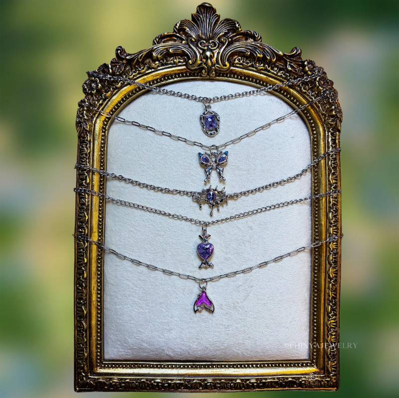 Handgemachte Gliederhalsketten in Modell „Malva I" || Stainless Steel Halskette Mit Anhängern Handmade Gift von PhinyaJewelry