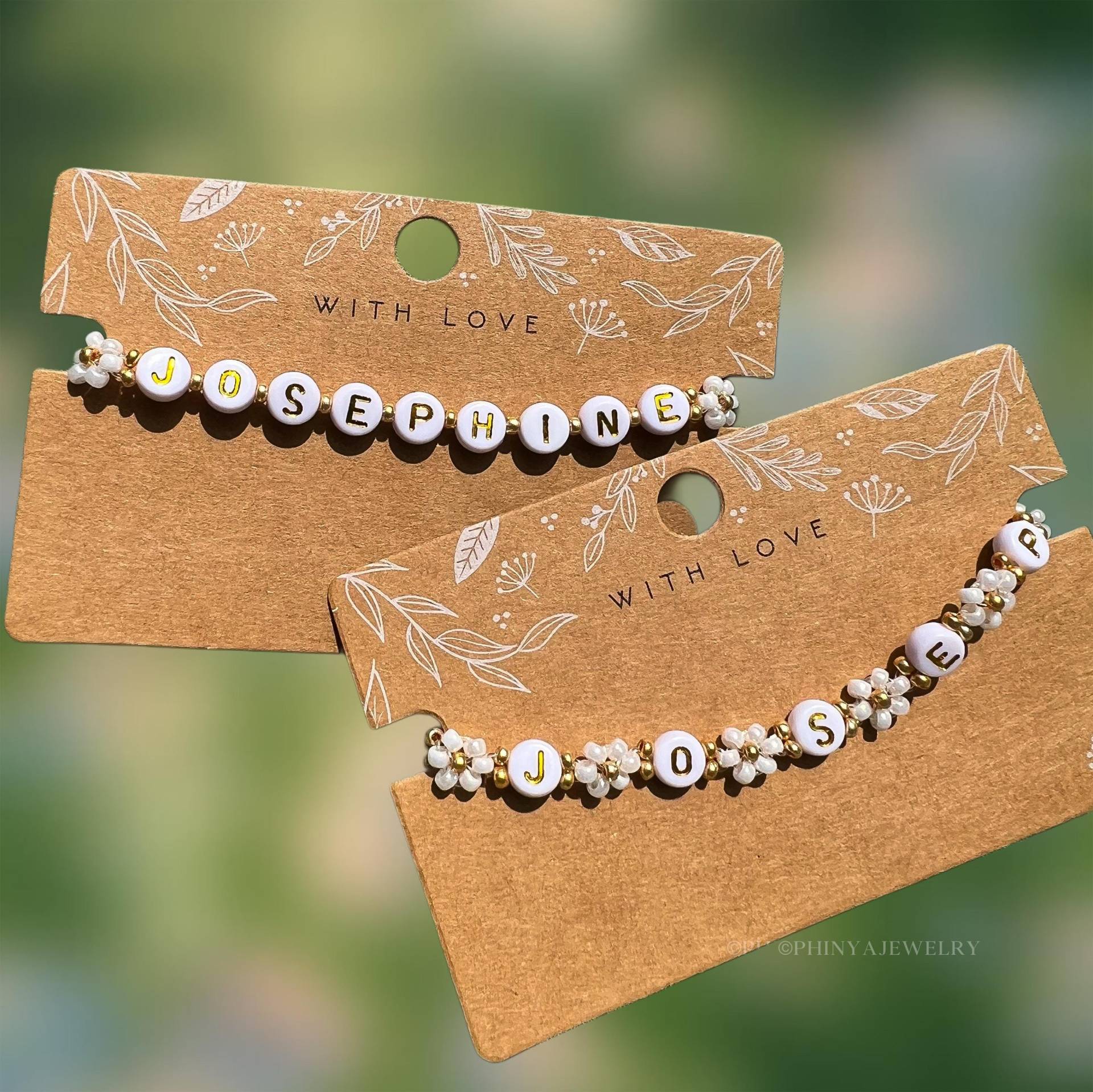 Handgemachte Miyukiperlenarmbänder in Modell „Finja" || Buntes Blümchenarmband Personalisierbarer Schmuck Handmade Gift von PhinyaJewelry