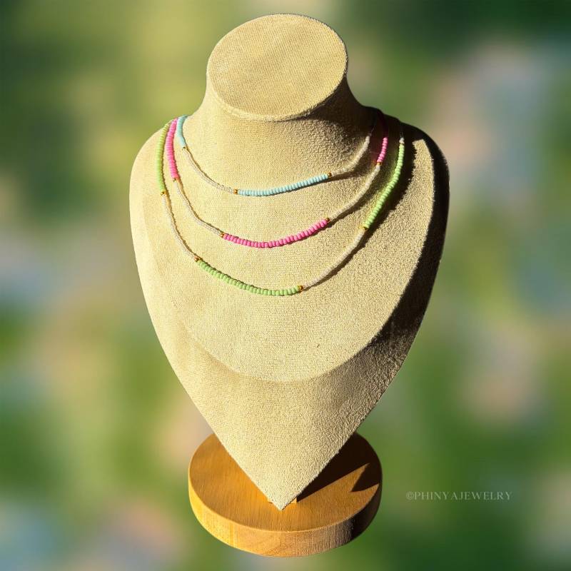 Handgemachte Miyukiperlenkette in Modell „Bianca" || Bunte Halskette Personalisierbarer Schmuck Handmade Gift von PhinyaJewelry