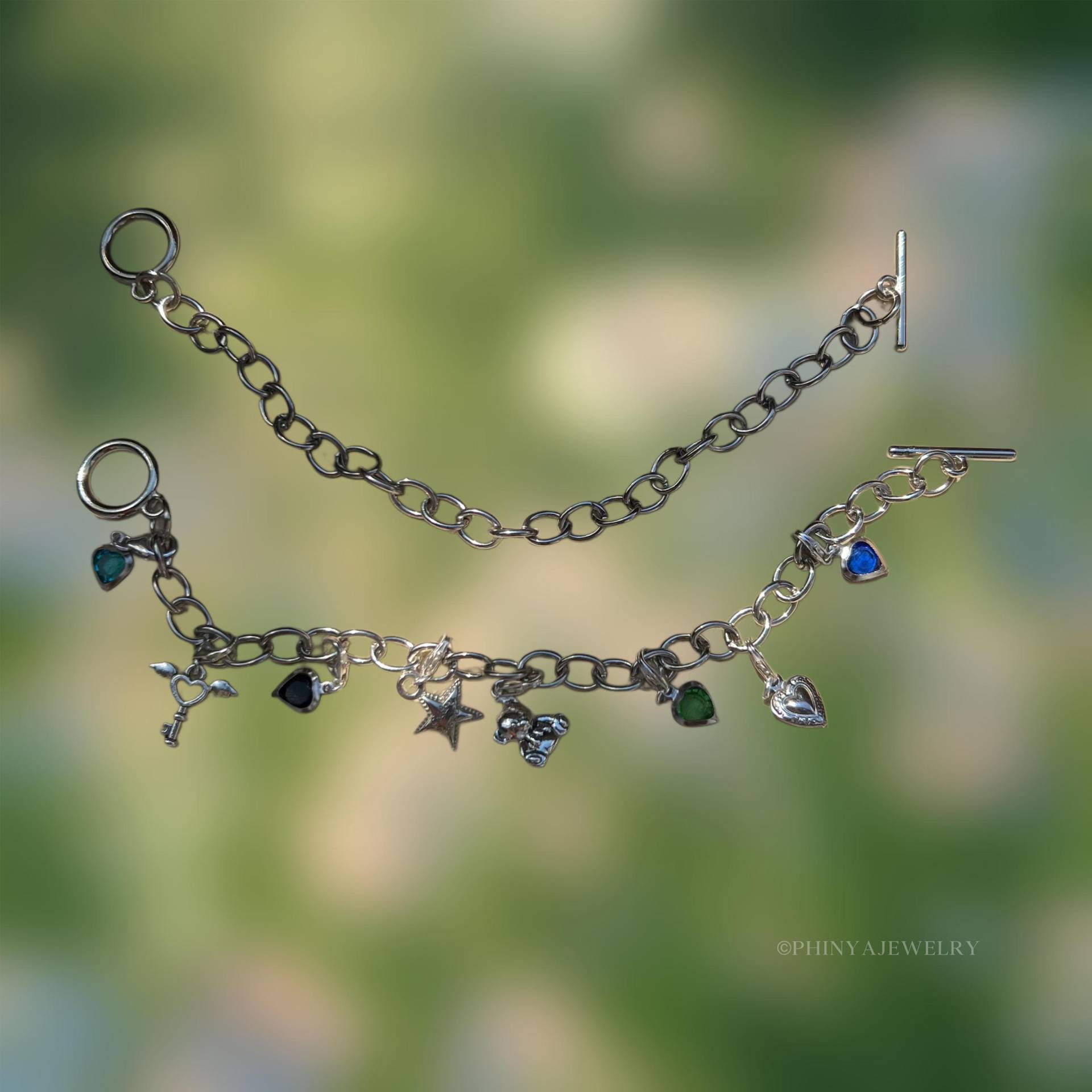 Handgemachtes Armband in Modell „Phinya - Charm" || Silber Gliederarmband Bettlerarmband Rohling Handmade Gift von PhinyaJewelry