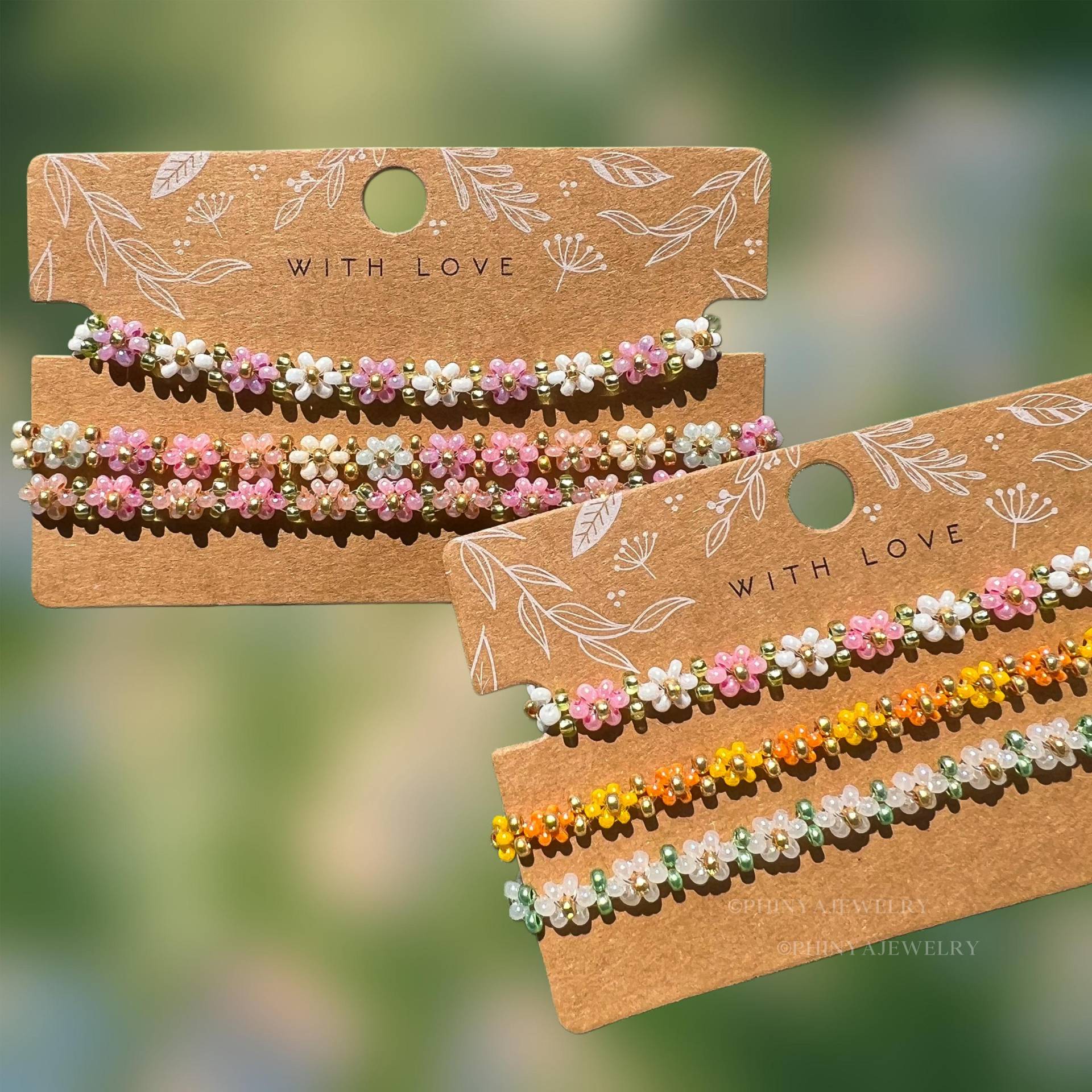 Handgemachtes Miyukiperlenarmband in Modell „Rosalie" || Buntes Blümchenarmband Personalisierbarer Schmuck Handmade Gift von PhinyaJewelry