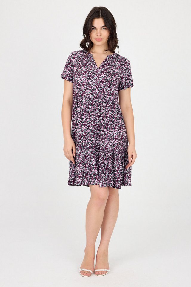Phistan Midikleid Damenkleid aus Webstoff – Pflaumenfarben gemustert von Phistan