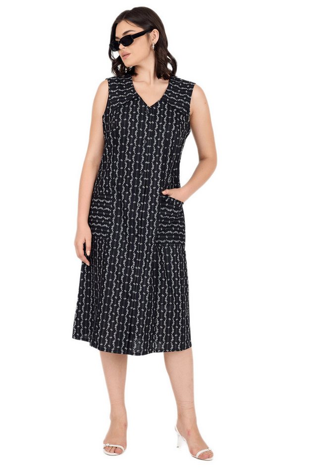 Phistan Tunikakleid Kittel mit Knöpfen – Blumenmuster von Phistan