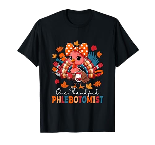 One Thankful Phlebotomist Thanksgiving Truthahn Fliege Damen T-Shirt von Phlebotomist Thanksgiving Costume