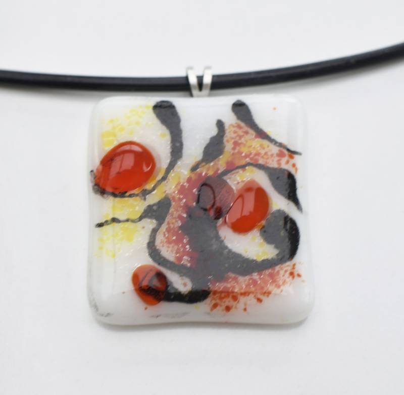 Anhänger Aus Geschmolzenem Glas, Weiche Kordel | P1000 von Phleos