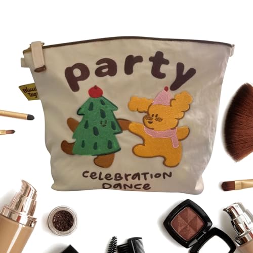 PhnkjGh Schminktasche süß, süße Kulturtasche - Reise-Kosmetik-Kulturbeutel | Kulturbeutel aus Nylon mit Reißverschluss und tanzendem Tierbaum für Frauen, für Make-up-Pinsel PhnkjGh Schminktasche süß, süße Kulturtasche - Reise-Kosmetik-Kulturbeutel | Kulturbeutel aus Nylon mit Reißverschluss und tanzendem Tierbaum für Frauen, für Make-up-Pinsel von PhnkjGh