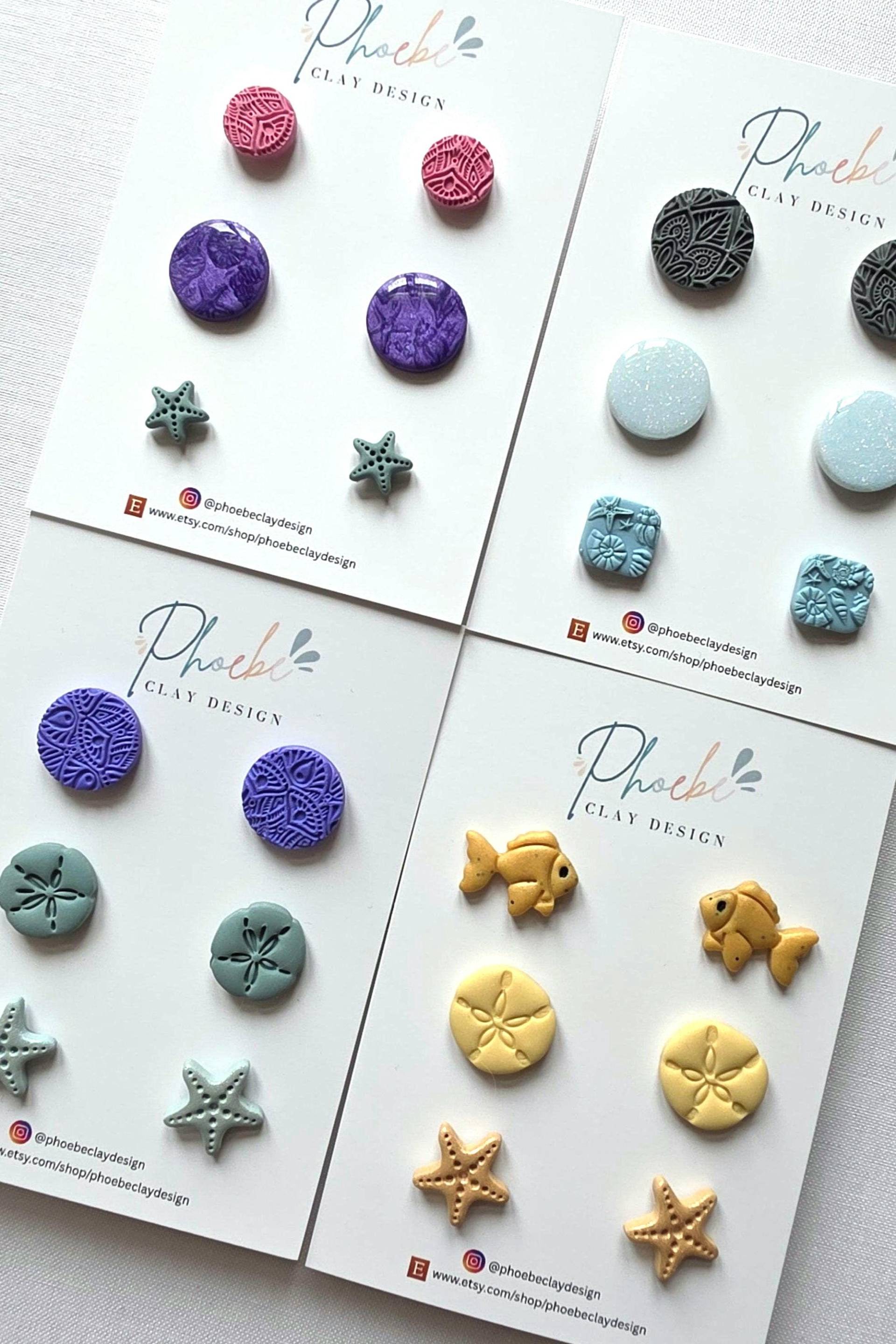 3Er Set Ohrstecker - Ocean Motive & Farbenfrohe Designs Handgemachte Polymer Clay Stecker 3Er Set Ohrstecker - Ocean Motive & Farbenfrohe Designs Handgemachte Polymer Clay Stecker von PhoebeClayDesign
