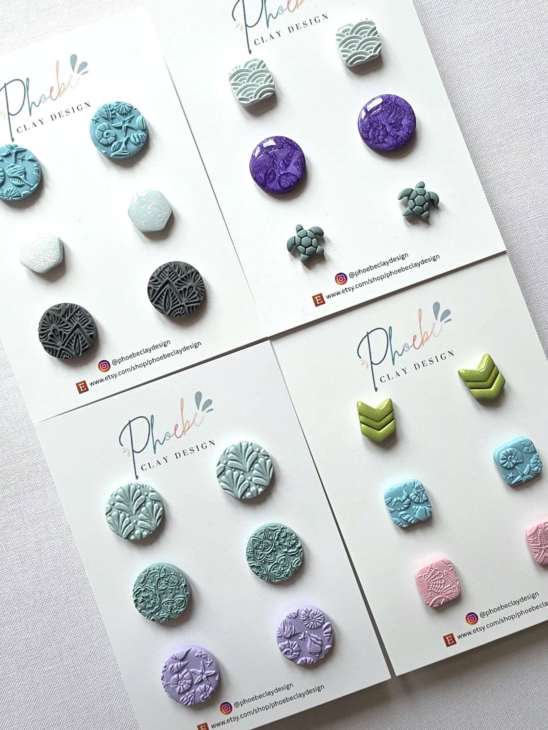 3Er Set Ohrstecker - Vielfältige Farben & Texturen Handgemacht Aus Polymer Clay 3Er Set Ohrstecker - Vielfältige Farben & Texturen Handgemacht Aus Polymer Clay von PhoebeClayDesign