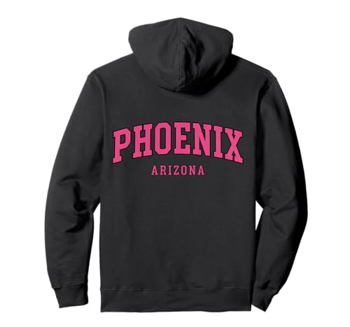 Phoenix Arizona Pink Curved College Style Text Damen Rücken Pullover Hoodie von Phoenix Arizona Pink Curved Text BACK Products