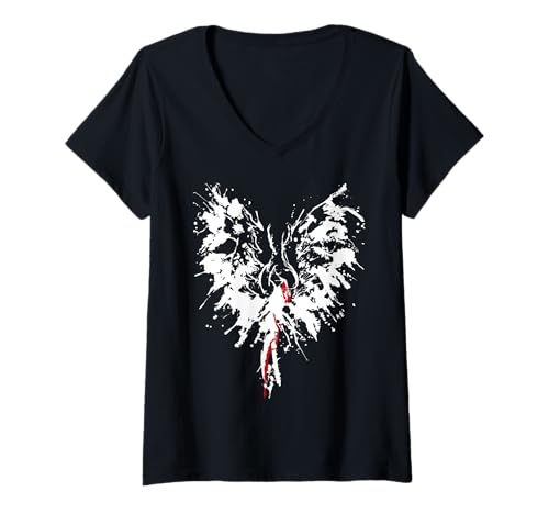 Damen Phönix T-Shirt mit V-Ausschnitt Damen Phönix T-Shirt mit V-Ausschnitt von Phoenix Tattoo