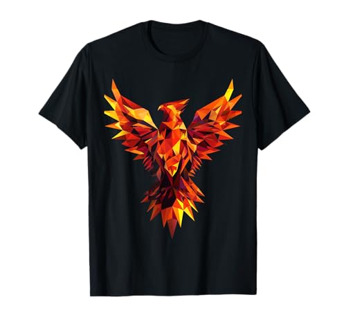 Phönix aus der Asche Design Damen Unisex-Kinder Unisex-Erwachsene Schwarz Vintage Vogel Design Polygon Phönix aus der Asche T-Shirt V-Ausschnitt Kurzarm Klein Regular EU 16-40 Small Phönix aus der Asche Design Damen Unisex-Kinder Unisex-Erwachsene Schwarz Vintage Vogel Design Polygon Phönix aus der Asche T-Shirt V-Ausschnitt Kurzarm Klein Regular EU 16-40 Small von Phönix aus der Asche Design