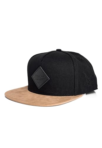 Blackskies Port Fairy Snapback Cap | Unisex Baseball Mütze Kappe Wildleder Imitat Suede - Schwarz von Blackskies