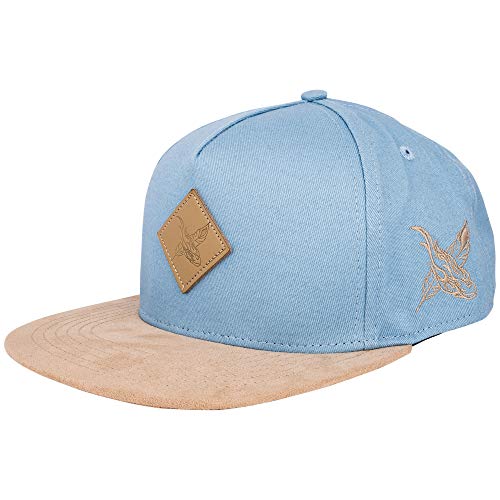 Blackskies® Port St. Lucie Snapback Cap | Damen Herren Baseball Mütze Kappe Kunst-Wildleder Schirm - Hellblau-Beige von Blackskies
