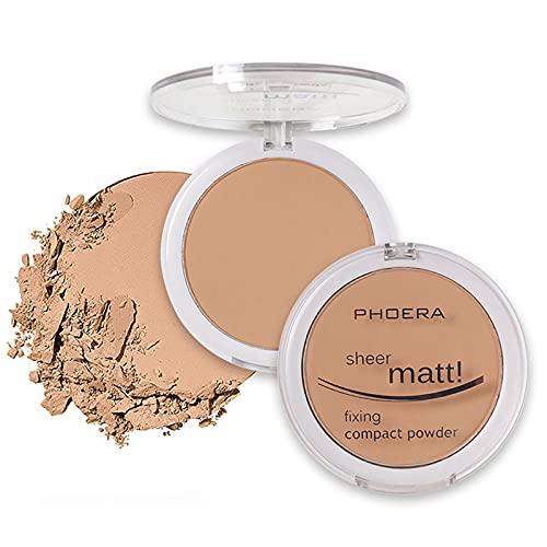 AQUAPURITY Phoera Fixierpuder Matt Transparent Foundation Puder für Foundation, Kompaktes, langlebiges gepresstes Pulver, Make-up-Fixierer für Haut und Vitamin E (204 Wildlederbeige) von Phoera