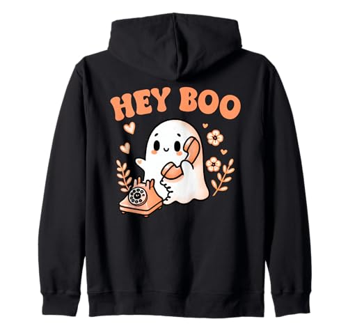 Hey Boo Ghost Girl Calling Phone Halloween Spooky Boo JEE Kapuzenjacke von Phone Case Halloween Ghost Hey Boo Halloween Shirt