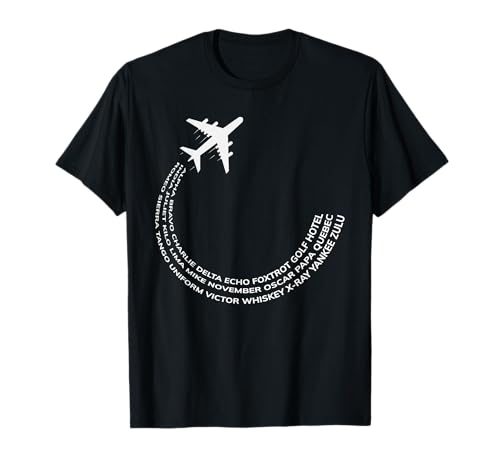 Pilot Flugzeug Phonetisches Alphabet Luftfahrt Männer Frauen Papa T-Shirt von Phonetic Alphabet Pilot Airplane Plane Letters Tee