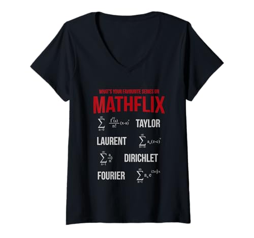 Damen Beste Serie auf Mathflix | Nerdy Math Physics Science T-Shirt mit V-Ausschnitt Damen Beste Serie auf Mathflix | Nerdy Math Physics Science T-Shirt mit V-Ausschnitt von PhonyNerds