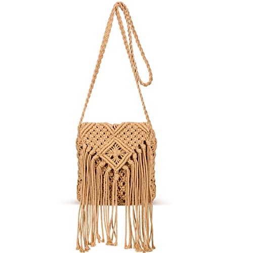 Photect Geflochtene Umhängetasche mit Fransen Strohtasche mit Quaste Gewebte Stroh Handtasche Boho Gehäkelte Handgefertigte Stroh Schultertasche mit Reißverschluss für Frauen Photect Geflochtene Umhängetasche mit Fransen Strohtasche mit Quaste Gewebte Stroh Handtasche Boho Gehäkelte Handgefertigte Stroh Schultertasche mit Reißverschluss für Frauen von Photect