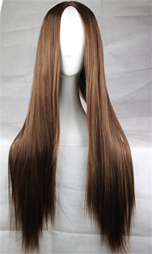 Langhaar Glatte Perücke mit vorner Spitze Ombre Straight Spitze-Front-Perücke Cosplay Kostueme Frauen 75cm von Photo Pal