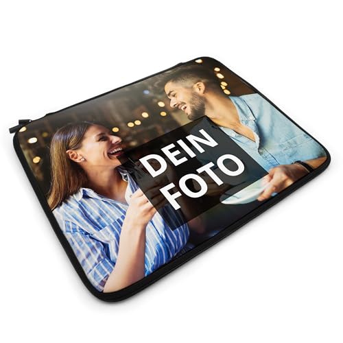 PhotoFancy® - Personalisierte Laptoptasche mit eigenem Foto bedruckt - Hülle für Tablet, Laptop oder Notebook selbst gestalten - Größe L (15 bis 17 Zoll) von PhotoFancy