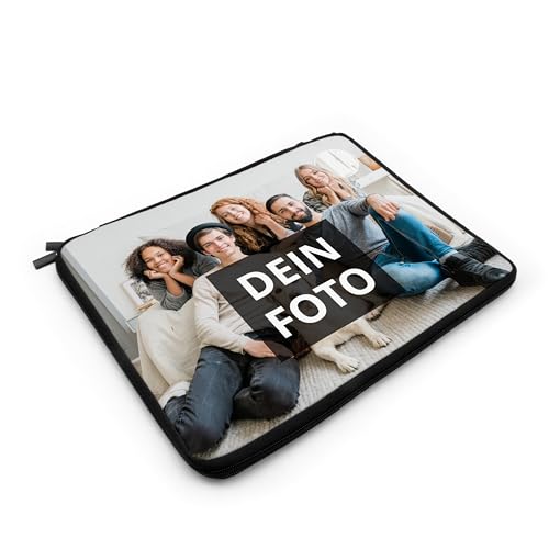 PhotoFancy® - Personalisierte Laptoptasche mit eigenem Foto bedruckt - Hülle für Tablet, Laptop oder Notebook selbst gestalten - Größe M (bis 14,5 Zoll) von PhotoFancy