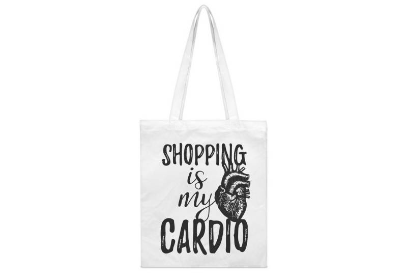 PhotoFancy Tragetasche mit Spruch 'Shopping is my Cardio' - Stoffbeutel, mit lustigem Spruch von PhotoFancy
