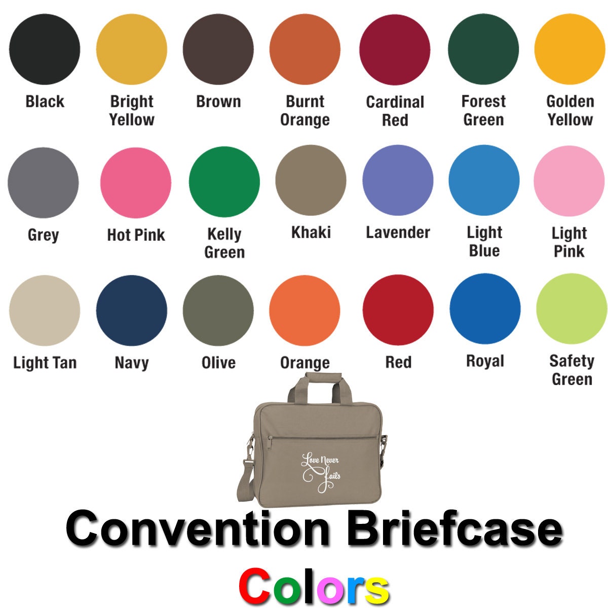 Love Never Fails, El Amor Nunca Falla, Convention Aktentasche, Zeuge Jewe, Jw Org, Außendienst/Ministerium Tasche von PhotoGiftMarket