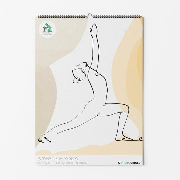 Photocircle A Year of Yoga Wandkalender 2026 / Pastellfarbener Kalender mit Illustrationen von Yoga Posen von Photocircle