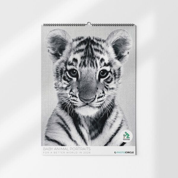 Photocircle Baby Animals Portraits Wandkalender 2026 mit schwarz-wei Portraits von Tier Babies von Photocircle