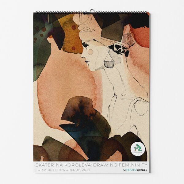 Photocircle Drawing Femininity Kalender 2026 – Nachhaltiger Kunstkalender von Ekaterina Koroleva mit femininen Illustrationen von Photocircle