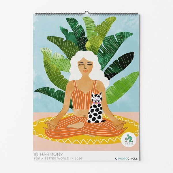 Photocircle In Harmony Yoga Wandkalender 2026 mit dreamy, tropischen Designs von 83 Oranges von Photocircle