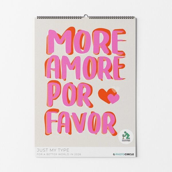 Photocircle Just My Type Kalender 2026 / Wandkalender mit motivierenden, inspirierenden Sprüchen / Bestseller von Photocircle